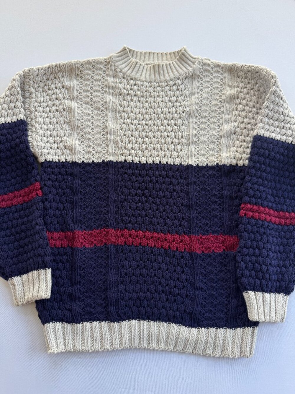 Vintage 90s Raglans Clothing Co. Canadian Outfitters Chunky Knit Pullover XL